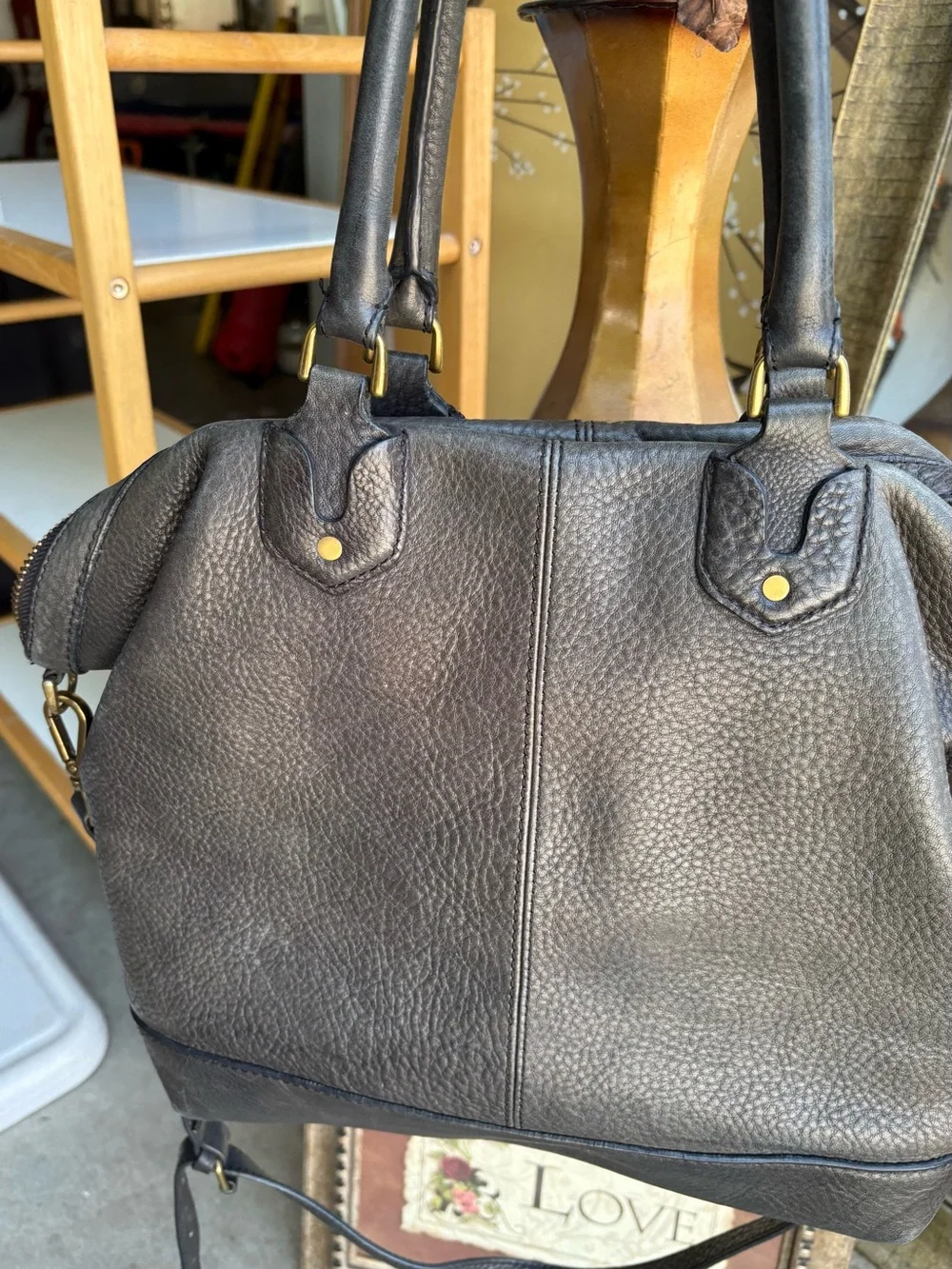 Madewell Black Pebbled Leather Satchel with Removable Strap - Picture 4 of 6